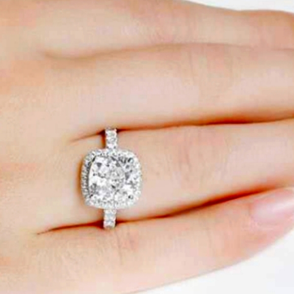 4 Carat Platinum & AAAAA CZ Engagement Ring NWT - Picture 4 of 4